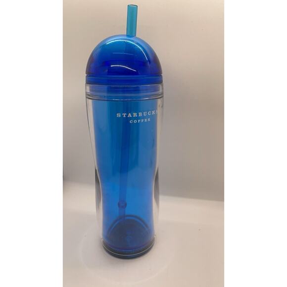 Rare 2007 Starbucks Blue Cold Tumbler 16 oz - Picture 1 of 6
